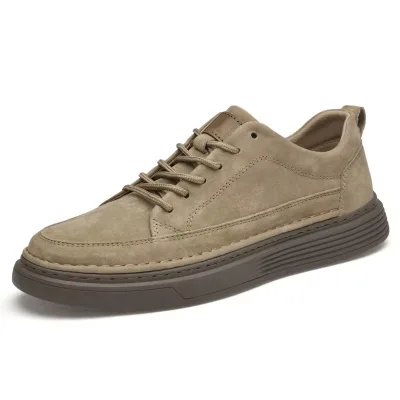 Casual Training Outdoor Sports Flat Board Walking Shoes Mens Breathable Cow Leather Summer Spring Shoes