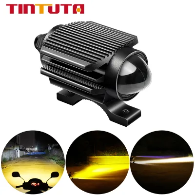 LED Motorcycle Headlight Super Bright Four-model Motorcycle LED Headlight Mini Projector Lens Car ATV Driving Foglight Universal
