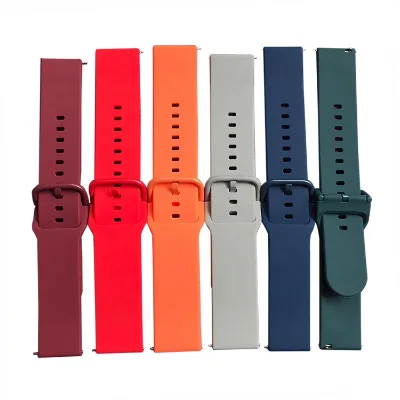 12 Band Color Buckle Color Coated Soft Thin Promotion Silicone Rubber Watchbands 20 22mm Replacement Watch Bands Accessories