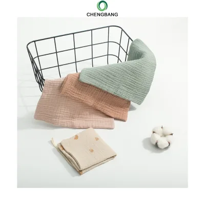 4-Layer Baby Burp Cloths 100% Cotton Gauze Small Square Towels Newborn Saliva Towels Kids Handkerchiefs Face Wash Cloths