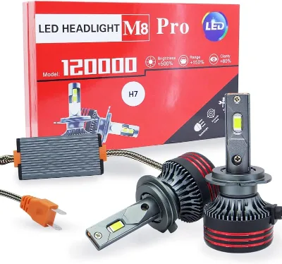 H7 LED Fog M8 Pro Light Bulbs 12000LM Super Bright IP68 Waterproof Play for Trucks/SUVs/Jeeps 2 PCS