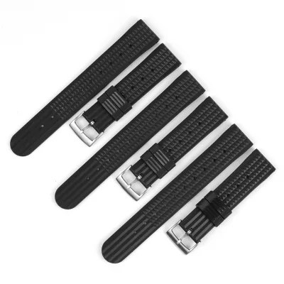 20MM 22MM Rubber Waffle Watch Band Soft Rubber Watch Strap Waterproof Replacement Universal Watchbands