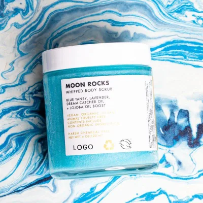 Private Label Moon Rocks Whipped Body Scrub Exfoliating Whitening With Blue Tansy Coconut Oil Lavender Scrub