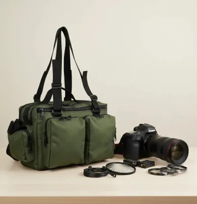 Custom Logo Camera Bag With Multi Pockets Small Camera Tote Bag Portable Photography Shoulder Bag
