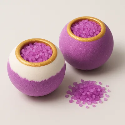 Bath Bombs Set Vegan Organic Round Natural Lavender Bath for for Skin Moisturizing Handmade Bubble Bath for Women