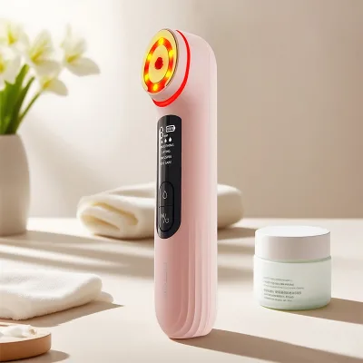 High Frequency Vibration Facial Massager Led Red Light Ultrasonic EMS Face Massager Electroporation Anti-wrinkle Device