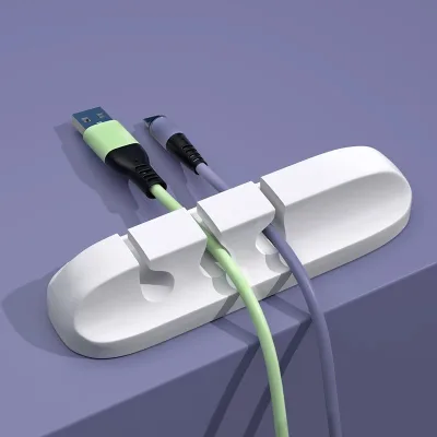 Silicone USB Cable Organizer with Winder and Clips Desktop Tidy Management for Mouse Headphone Bag Wire Organizer Accessory
