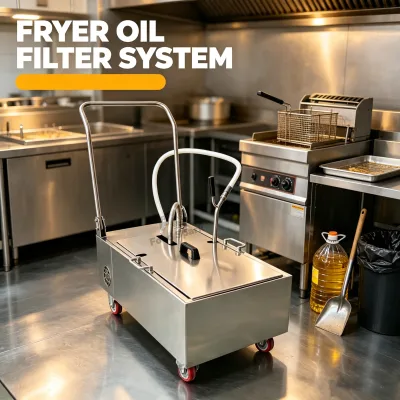 Reliable Commercial Grade Oil Filtration Cart with Sturdy Construction for Restaurant and Fast Food Kitchens