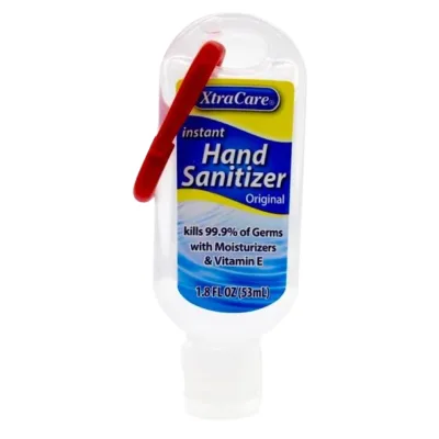 50ml Personal Anti Bacterial Hand Sanitizer Bottle With Carabiner Clip