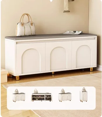 Shoe Rack Bench Wooden Shoe Storage Organizer Combo Shoe Bench for Entryway Bathroom Bedroom