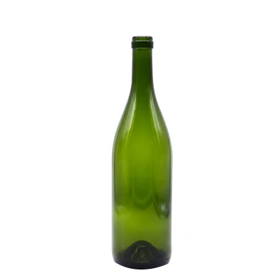 Manufacturing Wholesale Antique Green Wine Glass Bottles Burgundy Wine Bottles With Hot Stamping Surface