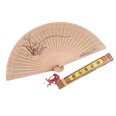 Wholesale Portable Hotel Wedding Souvenir Bamboo Handheld Fan Custom Wooden Handcrafted Fan for Household and Tailor Trimming
