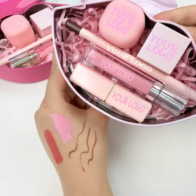Factory 5 In1 Mouth Lip Set Private Label Matte Lip Liner and Shimmer Lip Gloss Lipstick for Daily Makeup