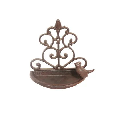 Durable Modern Metal Bird Feeder Wall-Mounted Easy Installation Rustproof Casting Technique for Traditional Outdoor Garden Use