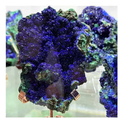 Small Natural Raw Azurite Rough Rock With Malachite Paragenesis Crystal Mineral Stone Specimens Dropshipping