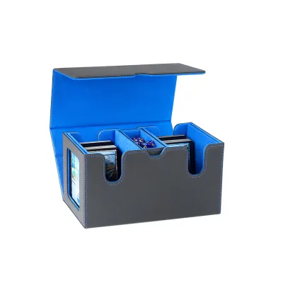 Factory Wholesale Black 2 Row Trading Card Storage Box for Sports Cards