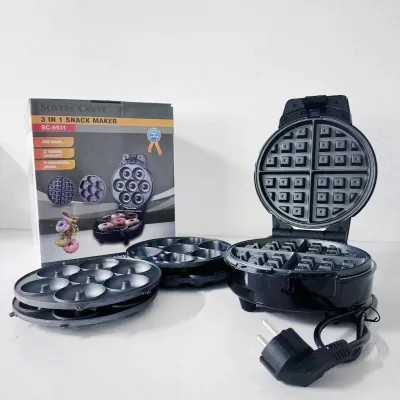 600w 3 in 1 Waffle Makers Donut Maker Cake Dessert Maker Non-stick Coating Household DIY Party