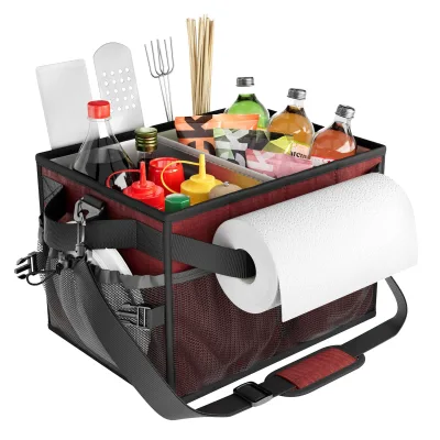 Durable Large Capacity Waterproof Foldable Collapsible Barbecue Utensil Storage BBQ Tools Bags