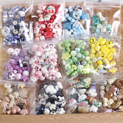 Ceramic-colored Mixed-style Beads Hand-painted Animal Loose Beads DIY Accessories Jewelry Bracelet Necklace Bead Set