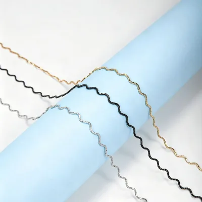 Wholesale Stainless Steel Wave Chain Necklace Non Tarnish Clavicle Jewelry for Men Women Water Ripple Style Pendant Replacement