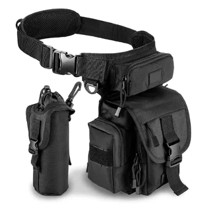BSCI GRS 2026 Geometric Nylon Lightweight Zipper Soft Black Custom Small Outdoor Fishing Waist Bag