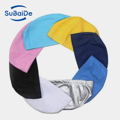 Factory Direct 100% Elasticity Fabric Swim Caps for Adult Color Fading Resistant Adult PU Swim Cap