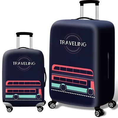 Custom Printed Elastic Spandex Luggage Cover MOQ Low Polyester Travel Accessory Protector Wholesale Suitcase Cover
