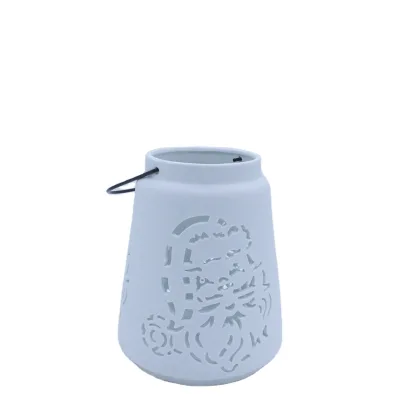 Ceramic Lantern Tea Light,Christmas Lantern Lights Hand Painted