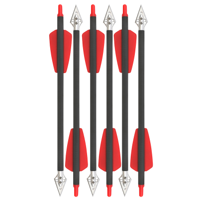 Archery Bow and Arrow Accessories 8 Inch Pure Carbon Arrow With Two Rubber Feather and Boradhead Short Arrow for Outdoor Hunting