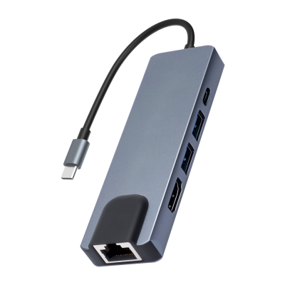5 in 1 Usb c Hub Type-c to Usb3.0 Net Work Card HDTV Adapter Multi Function Expansion Dock for Laptop