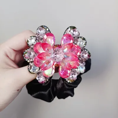 New Big Bow Crystal Elastic Hair Bands