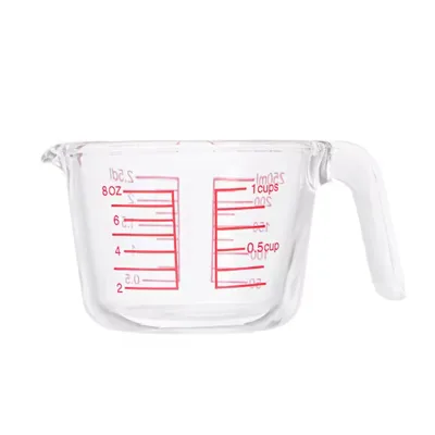 Heat Resistant Glass Measuring Cup Large Capacity DIY Baking Mixing and Pouring Cup with Scale Markings for Flour