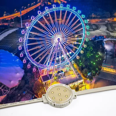 Programmable RGBW IP68DMX512 Controlled LED Point Light for Permanent Carnival Amusement Park Facade Lighting
