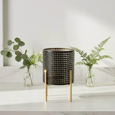 Metal Candle Holder for Home Decor with square Iron Stand