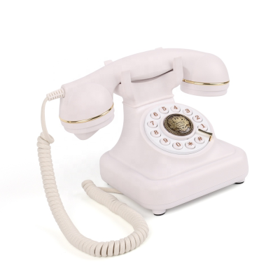 Premium Vintage Phone Black Antique Phone White color analog Phone for home