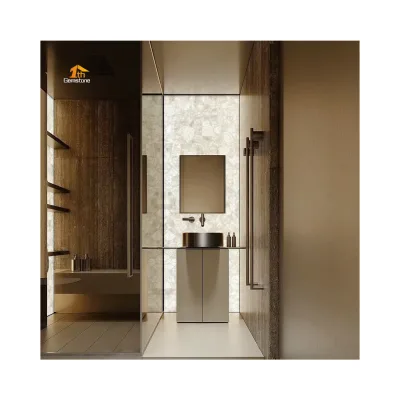 Natural Translucent Clear Quartz White Crystal Slabs for Bathroom Decoration With Light