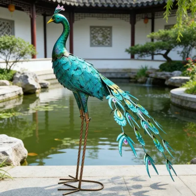 Artifical Hand Made Metal Crafts Statues Outdoor Green Lawn Decoration Sculptures Realistic Metal Animal Statues