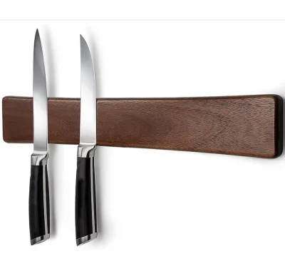 Handmade Solid Wood Large Magnetic Knife Strip Wooden Magnetic Knife Block Holder for Wall