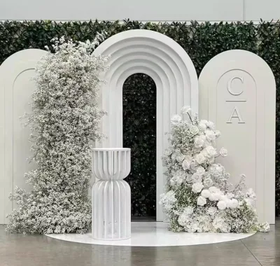 White PVC Acrylic Arch Wall Panels Custom Size Wedding Decorative Backdrop Multi-Color Display Arch Baby Shower Wedding