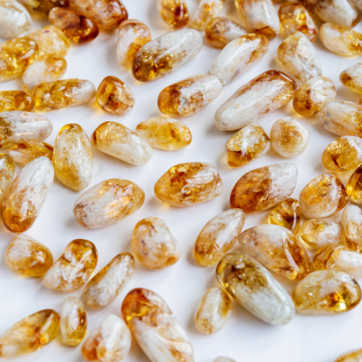 Wholesale Natural Crystals Healing Stones Gemstone High Quality Citrine Tumbled Stone