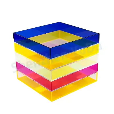 Handmade Fluorescent Acrylic Serving Tray Storage Acrylic Tray