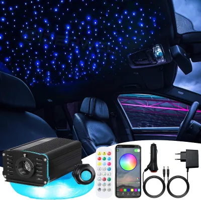 Twinkle 12W RGBW LED Starry Sky Light 300pcs 3m 0.75mm Fiber Optic Cables IP68 Waterproof Remote App Control Aluminum Alloy