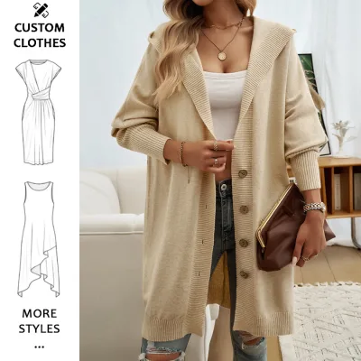 Long Sweater Cardigan Women De Mujer Cardigans Femininos Hooded Oversized Sweater Cardigan