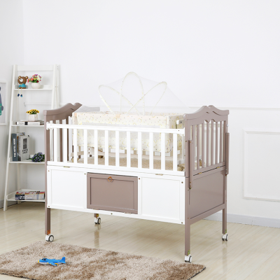 Easy Assemble Functional Convertible Baby Rocker Bed Crib