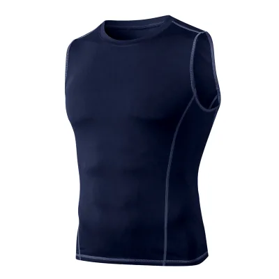 Men's Athletic Compression Base Layer Sports Tank Top Run Wear Tight Training Fitness Vest Basketball Elastic Quick Dry Vest
