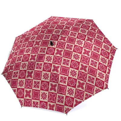 Custom-designed Hawaiian-style Golf Umbrella Heat-Transfer Printed 580g Fabric Straight Ribs Flexible Sturdy Providing Stable