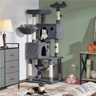 Cat Scratcher Tower Home Furniture Cat Toys Tree Pets Hammock Sisal Post Climbing Frame Toy Cat Scratching Board Climbing Frame
