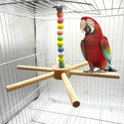 Parrot Toy Colorful Rotatable Large Pinwheel Swing Parrot Educational Toy Birdcage