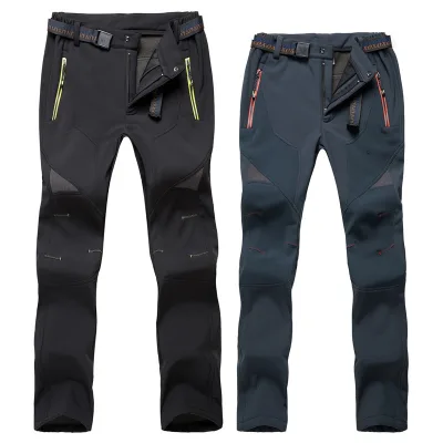 Outdoor Waterproof Pants Warm Fleece Thickened Pants Men Trekking Pants Outdoor