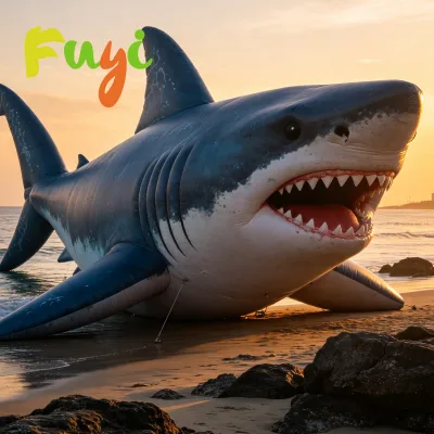 2026 New Design High Quality Factory Price Inflatable Water Park Water Play Equipment Inflatable Shark Model for Advertising